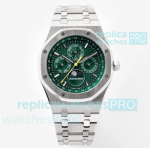BF Factory Swiss Replica Audemars Piguet Royal Oak Perpetual Calendar Green Dial Watch 41MM